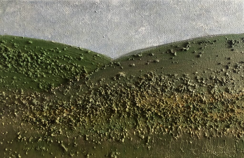 paysage peinture relief texture toile acrylique