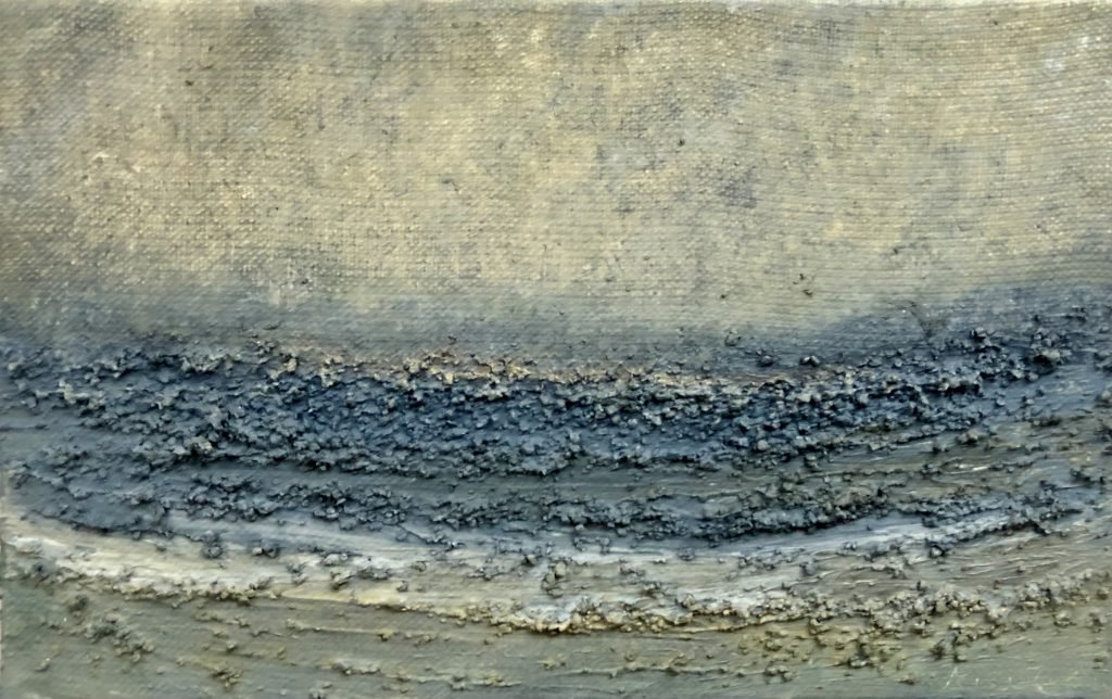 paysage marin vagues relief tableau peinture acrylique