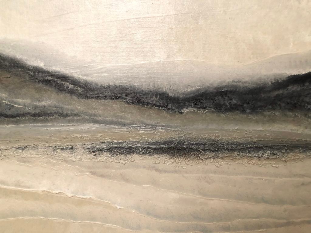 paysage hiver texturé peinture sur toile