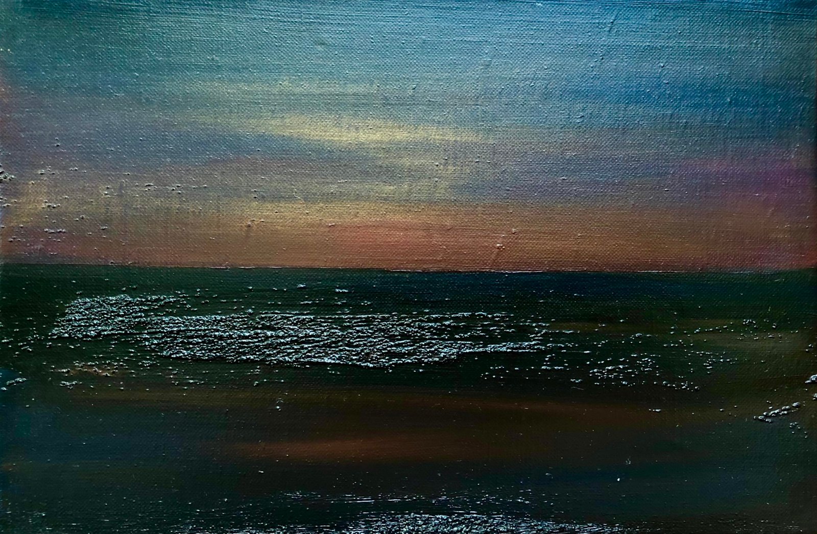 © A. Gosk-Zaleska "Étude de la lumière 1 " huile sur toile, 24x16 cm, 2023