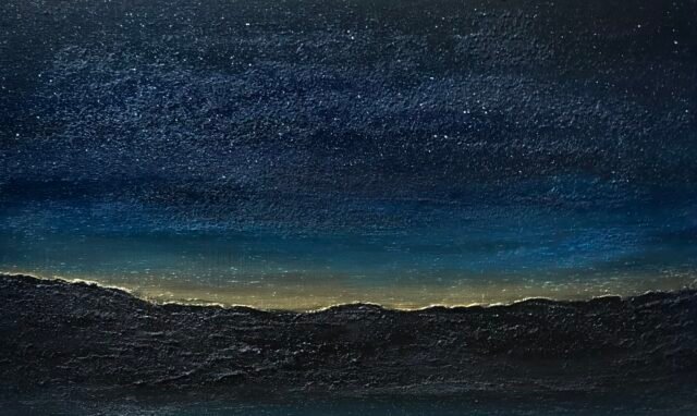 A. Gosk-Zaleska « Nuit lumineuse » 2025 mixte sur toile 41 x 33cm