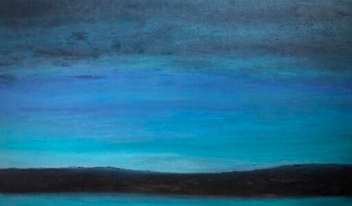 A. Gosk-Zaleska “ Heure turquoise ” 2025 Mixte sur toile 120cm×80cm
