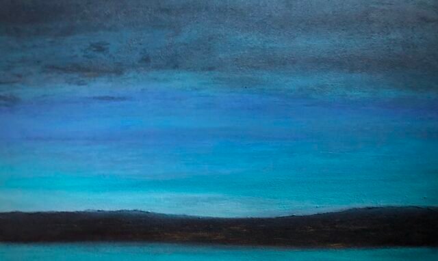 A. Gosk-Zaleska “ Heure turquoise ” 2025 Mixte sur toile 120cm×80cm