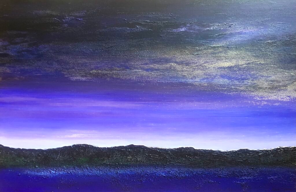A. Gosk-Zaleska “ Heure dorée ” 2025  Mixte sur toile  120cm×80cm