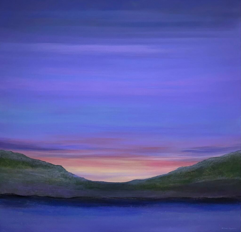 A. Gosk-Zaleska " Fugue " 2025 acrylique sur toile 150 cm x 150 cm