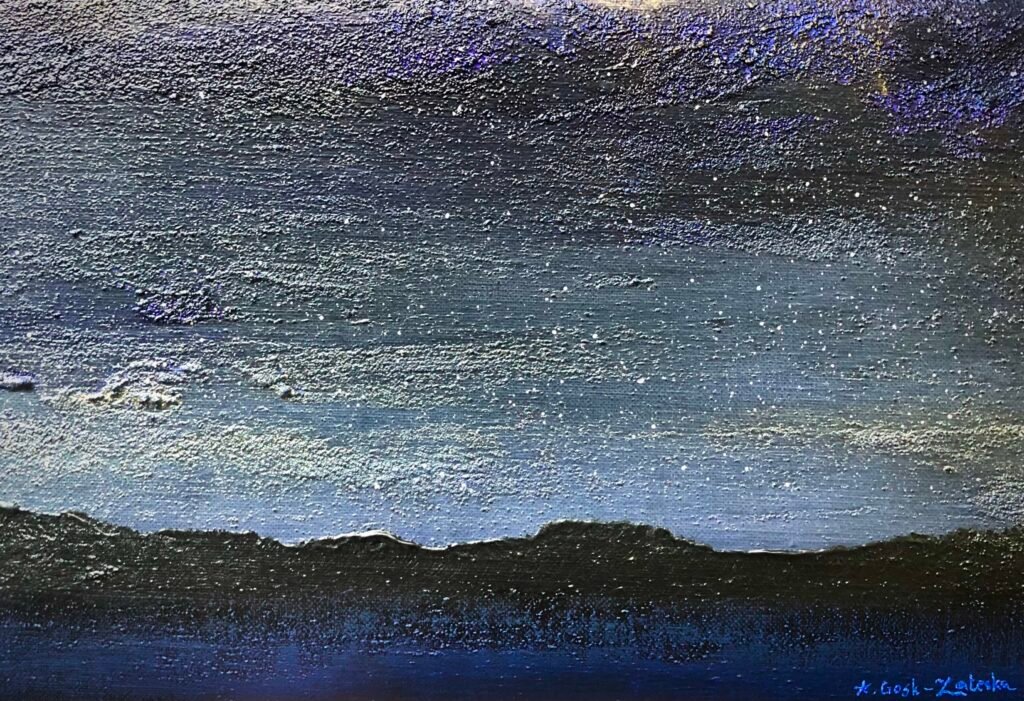 A. Gosk-Zaleska "Nocturne Op. 37, No. 1" Acrylique sur toile 33 x 22cm © adagp