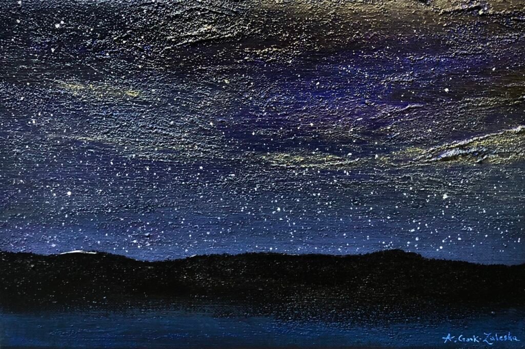 A. Gosk-Zaleska "Nocturne Op. 37, No. 2" Acrylique sur toile 33 x 22cm © adagp