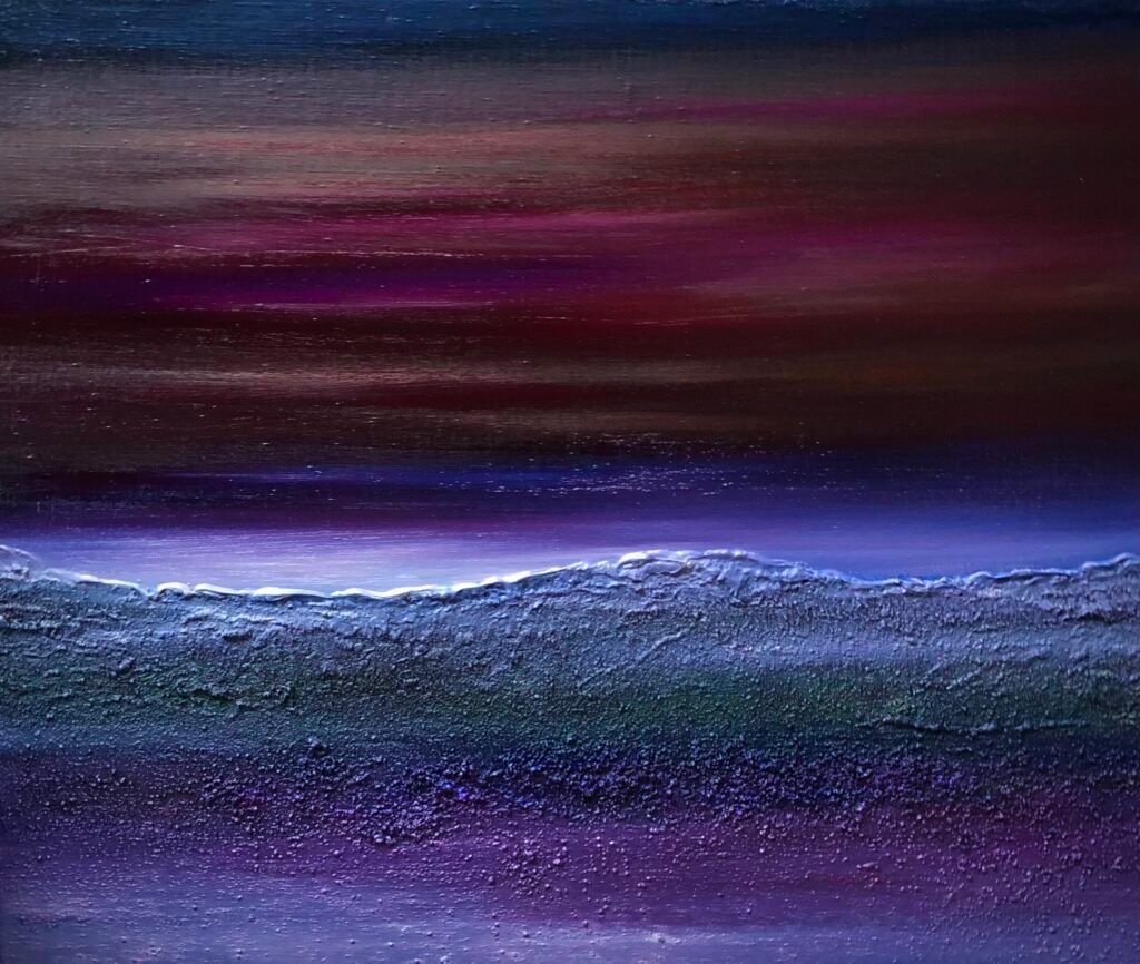 A. Gosk-Zaleska, "Nocturne Op. 27, No. 2" 2025, mixte sur toile, 55 x 46 cm