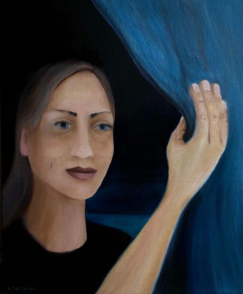 A. Gosk-Zaleska «À l'écart» 2026 huile sur toile 46 x 38 cm Tous droits réserves : adagp