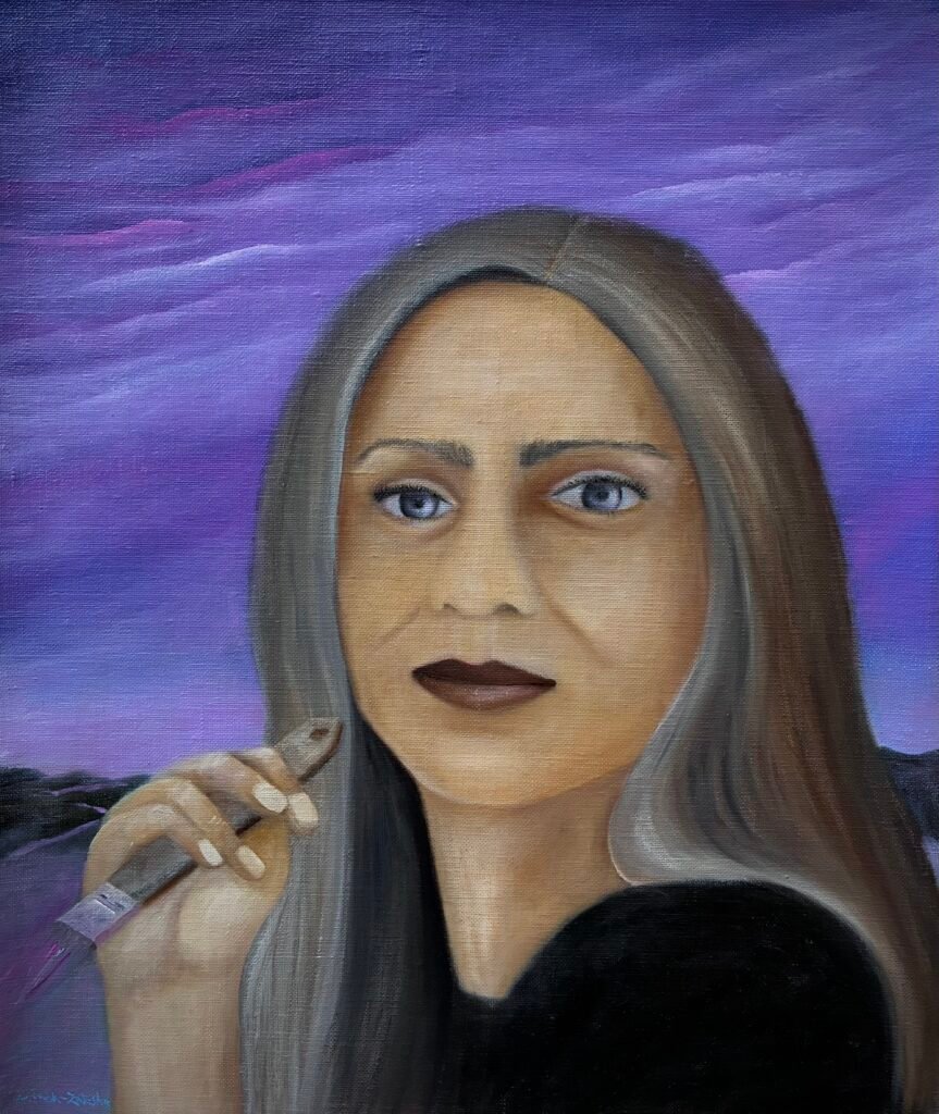 A. Gosk-Zaleska
Tracer un autre monde, 2026 
huile sur toile 38 x 46 cm Tous droits réserves : adagp